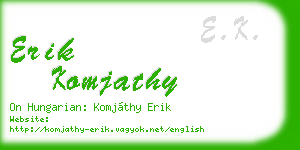 erik komjathy business card